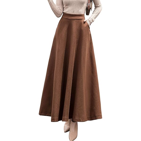 IDEASLANXUN Long Corduroy Skirts for Women 2024 Fall Winter